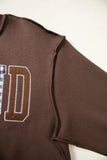 Coffee WWJD Mixed Pattern Embroidered Patch Graphic Mock Neck Sweatshirt - Aaria Tees Aaria Tees