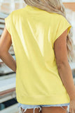 Yellow Pickleball Club Game Day Graphic Mock Neck Top Aaria Tees