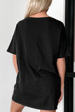 Black Western Cowboy Print Oversized Tunic Tee - Aaria Tees Aaria Tees
