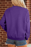 Tillandsia Purple Halloween Sequined Ghost Print Mock Neck Graphic Sweatshirt Aaria Tees