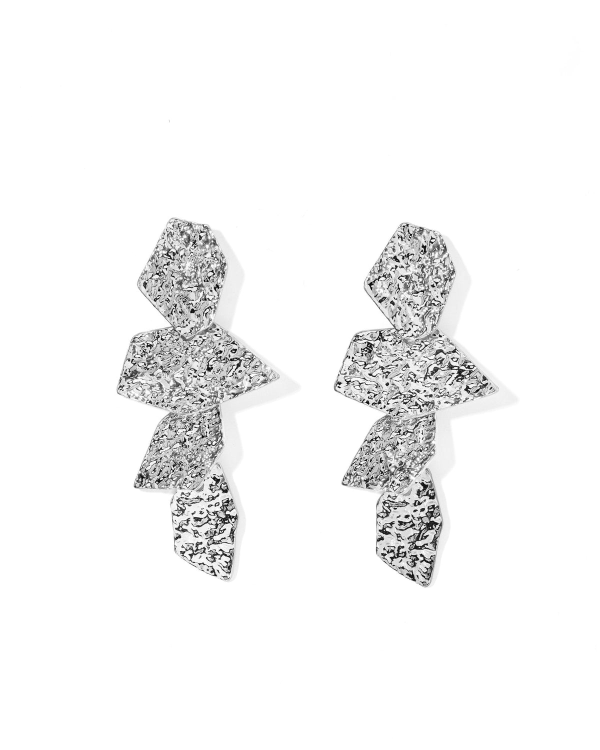 Electra Statement Earrings - Silver - Aaria Tees