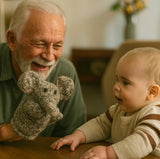 Organic Wool Knit Hand Puppet  | Elliot the Elephant - Aaria Tees Aaria Tees