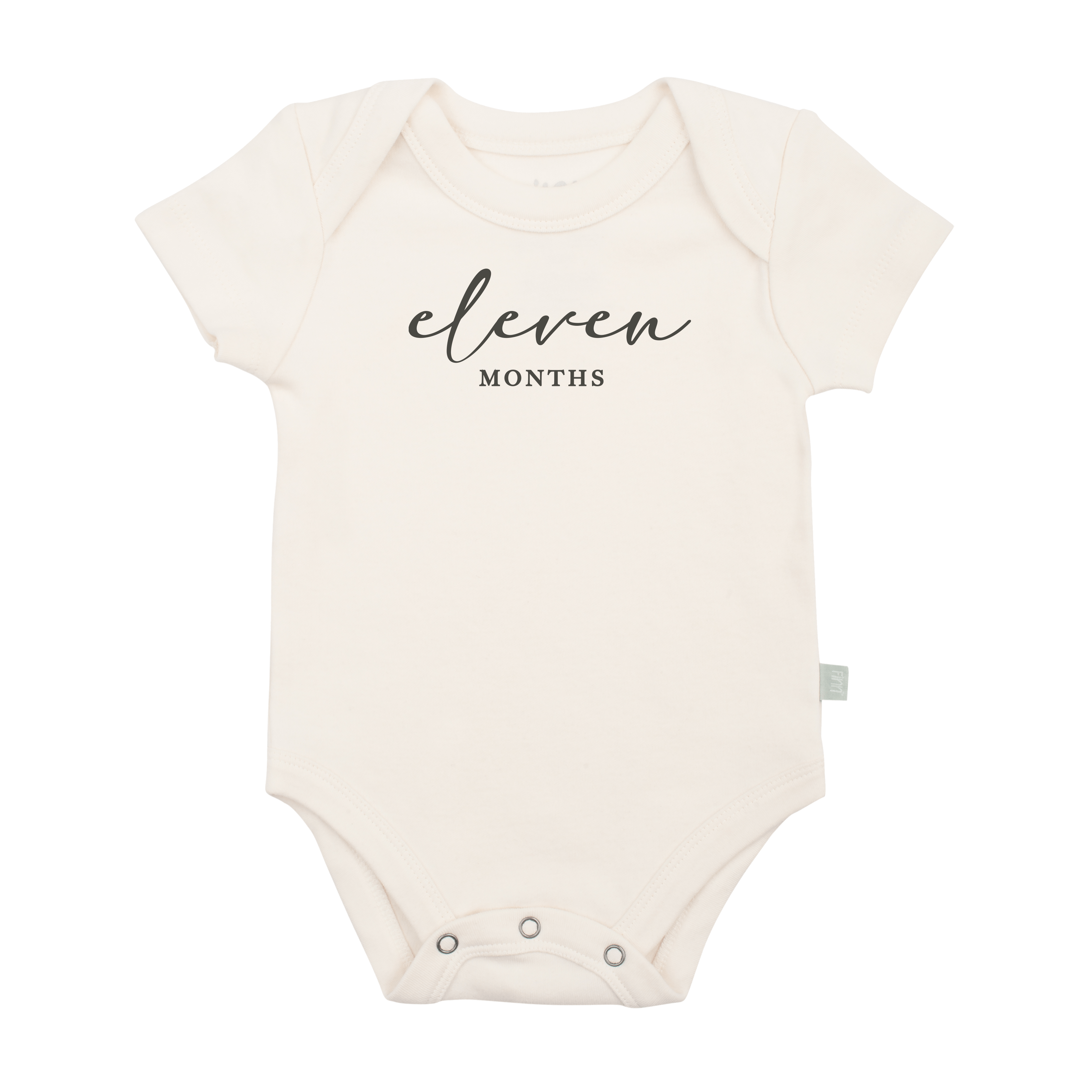 graphic bodysuit | eleven months milestone charcoal - Aaria Tees Aaria Tees