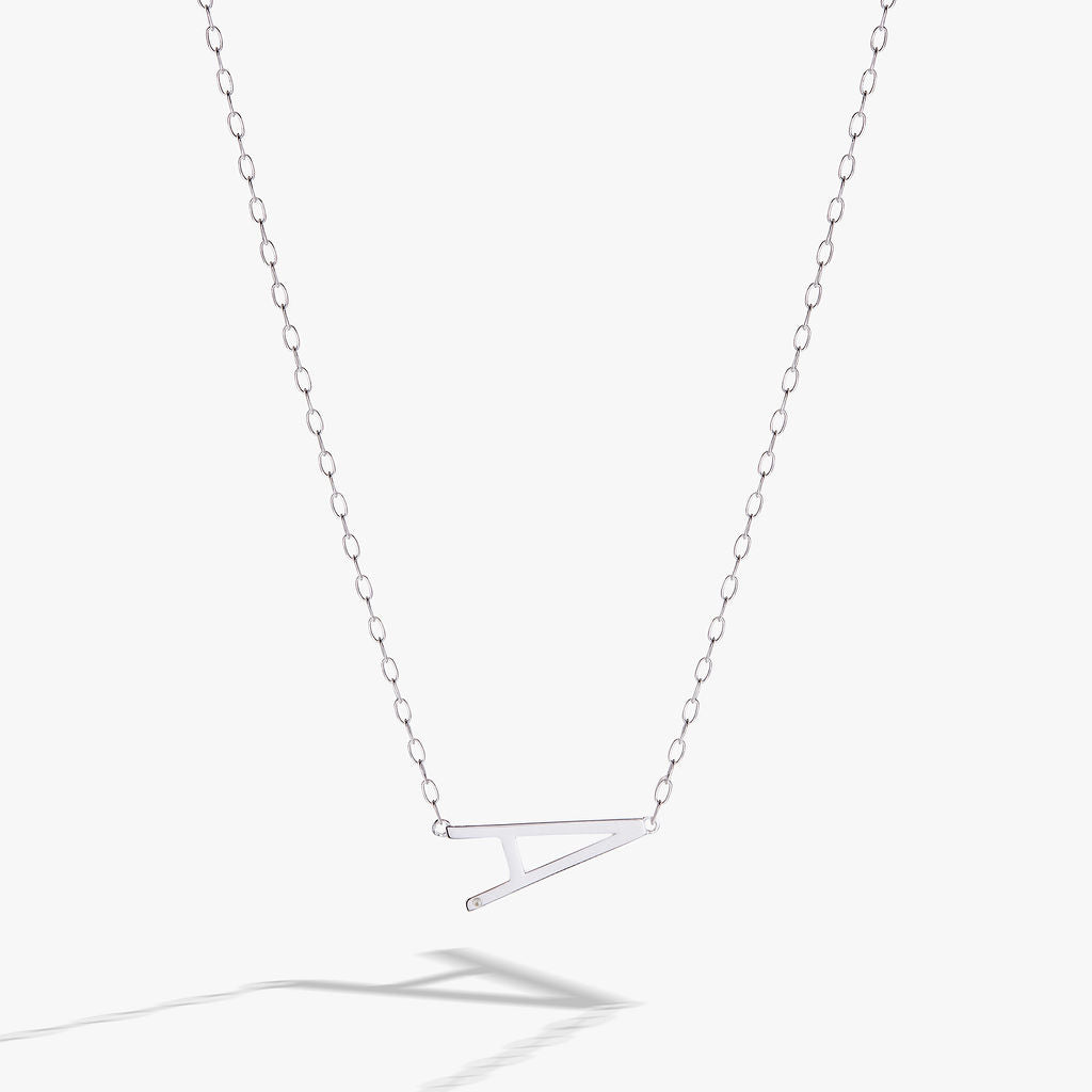 Initial A Precious Elongated Necklace - Aaria Tees