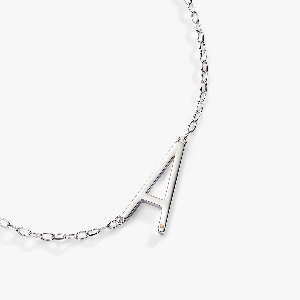 Initial A Precious Elongated Necklace - Aaria Tees Aaria Tees