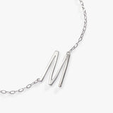 Initial M Precious Elongated Necklace - Aaria Tees Aaria Tees