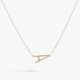 Initial A Precious Elongated Necklace - Aaria Tees Aaria Tees