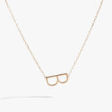 Initial B Precious Elongated Necklace - Aaria Tees Aaria Tees