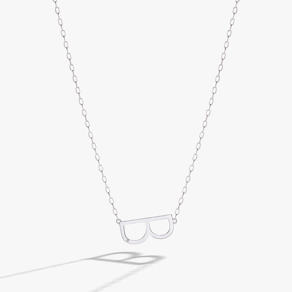 Initial B Precious Elongated Necklace - Aaria Tees Aaria Tees