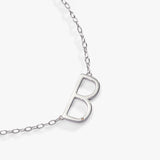 Initial B Precious Elongated Necklace - Aaria Tees Aaria Tees