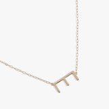 Initial E Precious Elongated Necklace - Aaria Tees Aaria Tees