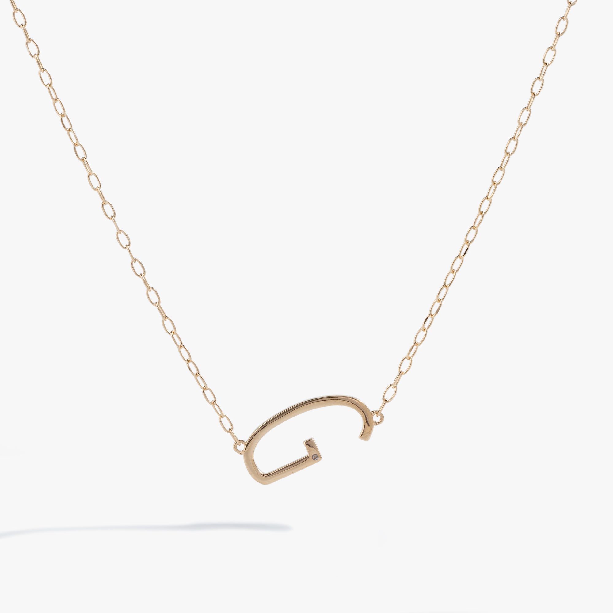 Initial G Precious Elongated Necklace - Aaria Tees Aaria Tees