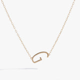 Initial G Precious Elongated Necklace - Aaria Tees Aaria Tees