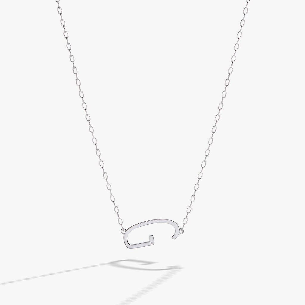 Initial G Precious Elongated Necklace - Aaria Tees Aaria Tees