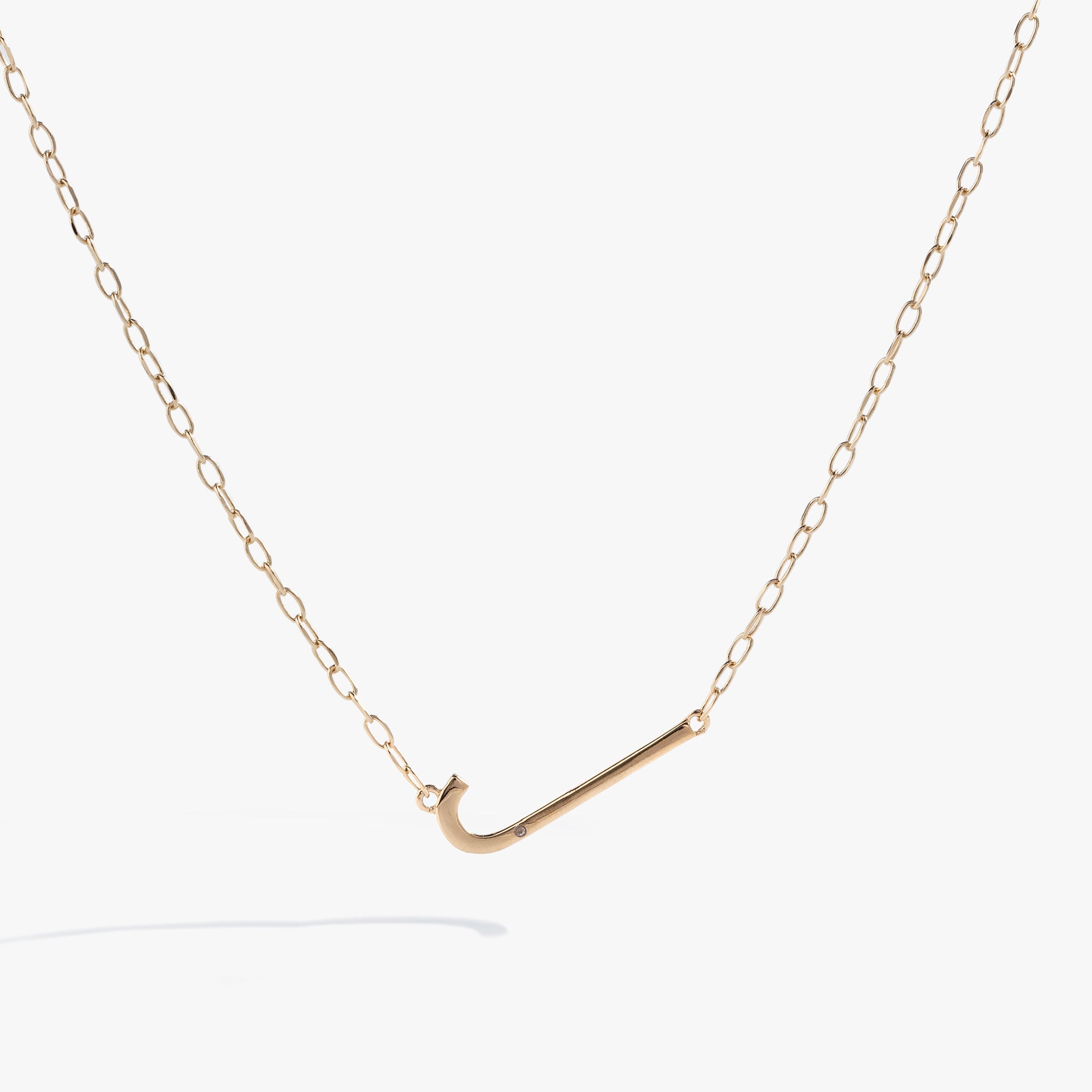 Initial J Precious Elongated Necklace - Aaria Tees Aaria Tees