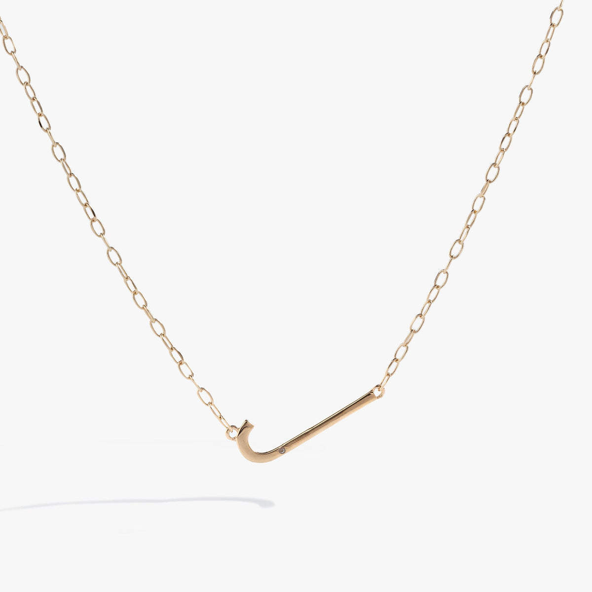 Initial J Precious Elongated Necklace - Aaria Tees