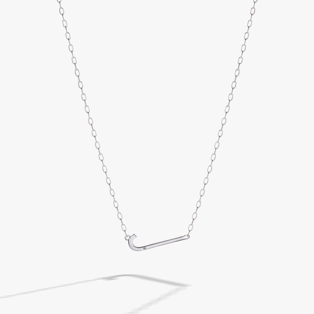 Initial J Precious Elongated Necklace - Aaria Tees Aaria Tees