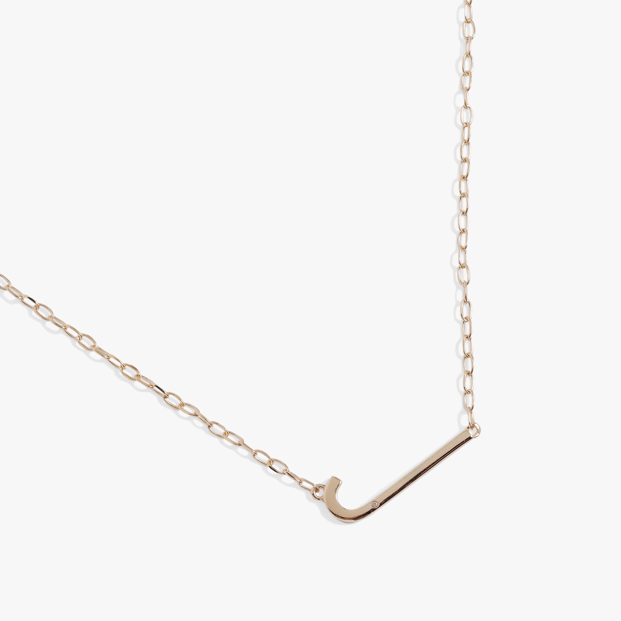 Initial J Precious Elongated Necklace - Aaria Tees Aaria Tees