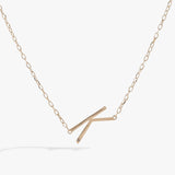 Initial K Precious Elongated Necklace - Aaria Tees Aaria Tees