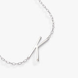 Initial K Precious Elongated Necklace - Aaria Tees Aaria Tees