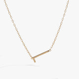 Initial L Precious Elongated Necklace - Aaria Tees Aaria Tees