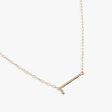 Initial L Precious Elongated Necklace - Aaria Tees Aaria Tees