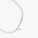 Initial L Precious Elongated Necklace - Aaria Tees Aaria Tees