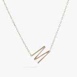 Initial M Precious Elongated Necklace - Aaria Tees Aaria Tees