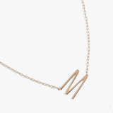 Initial M Precious Elongated Necklace - Aaria Tees Aaria Tees