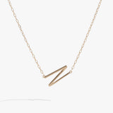 Initial N Precious Elongated Necklace - Aaria Tees Aaria Tees