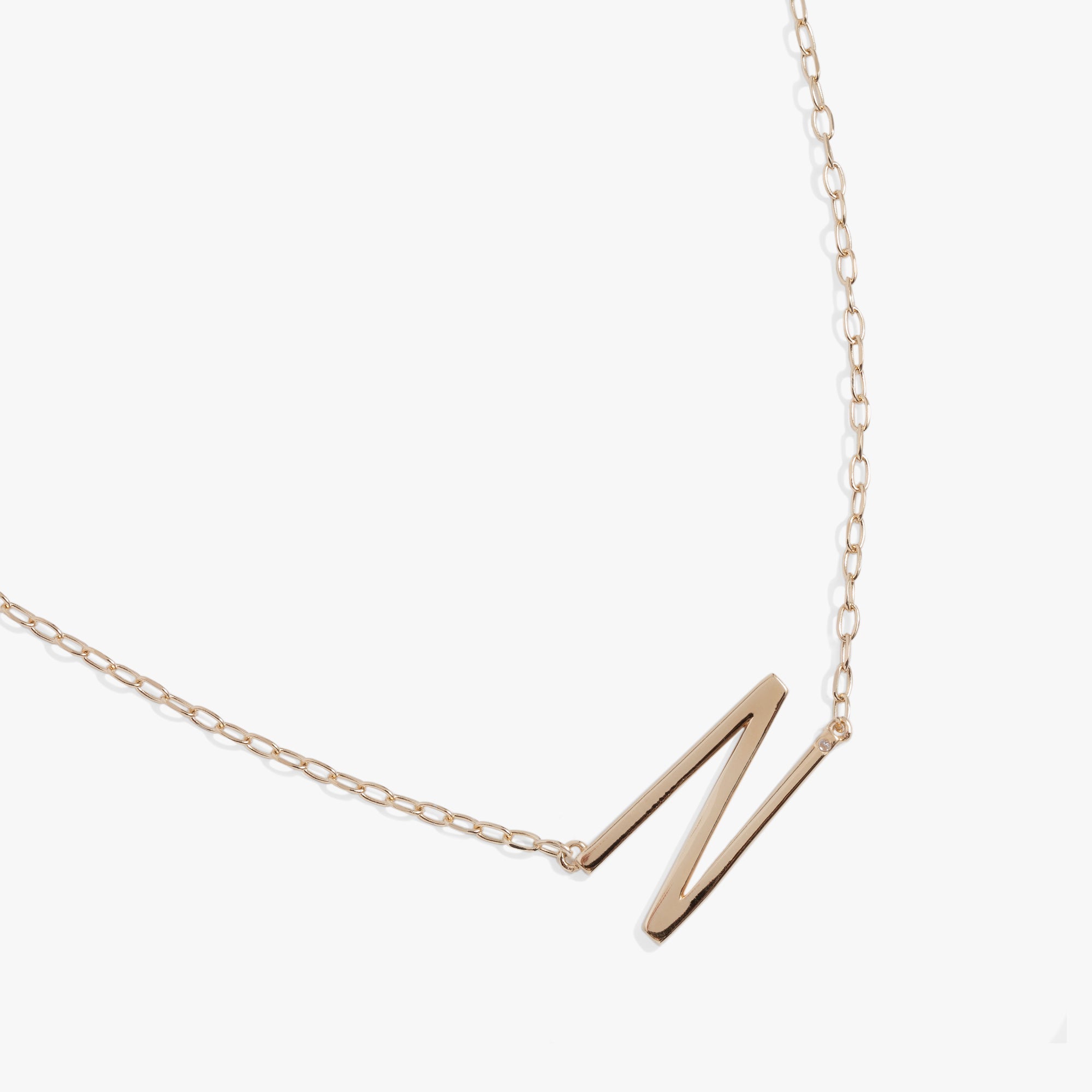 Initial N Precious Elongated Necklace - Aaria Tees Aaria Tees