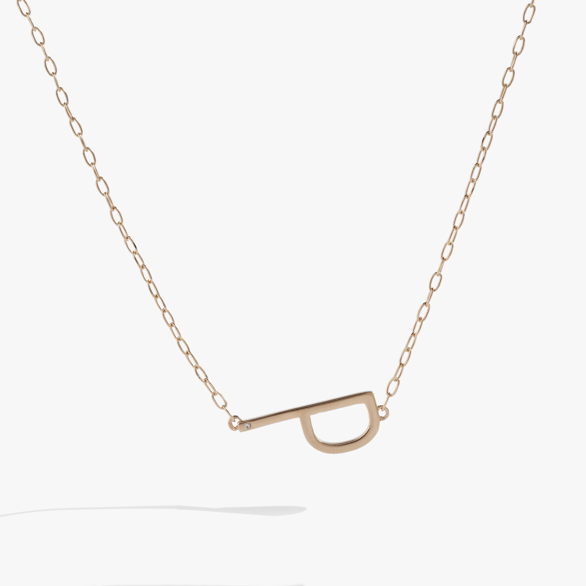 Initial P Precious Elongated Necklace - Aaria Tees Aaria Tees