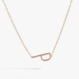 Initial P Precious Elongated Necklace - Aaria Tees Aaria Tees