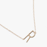 Initial R Precious Elongated Necklace - Aaria Tees Aaria Tees