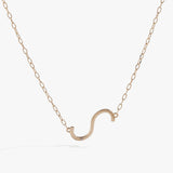 Initial S Precious Elongated Necklace - Aaria Tees Aaria Tees