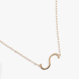 Initial S Precious Elongated Necklace - Aaria Tees Aaria Tees