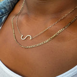 Initial S Precious Elongated Necklace - Aaria Tees Aaria Tees