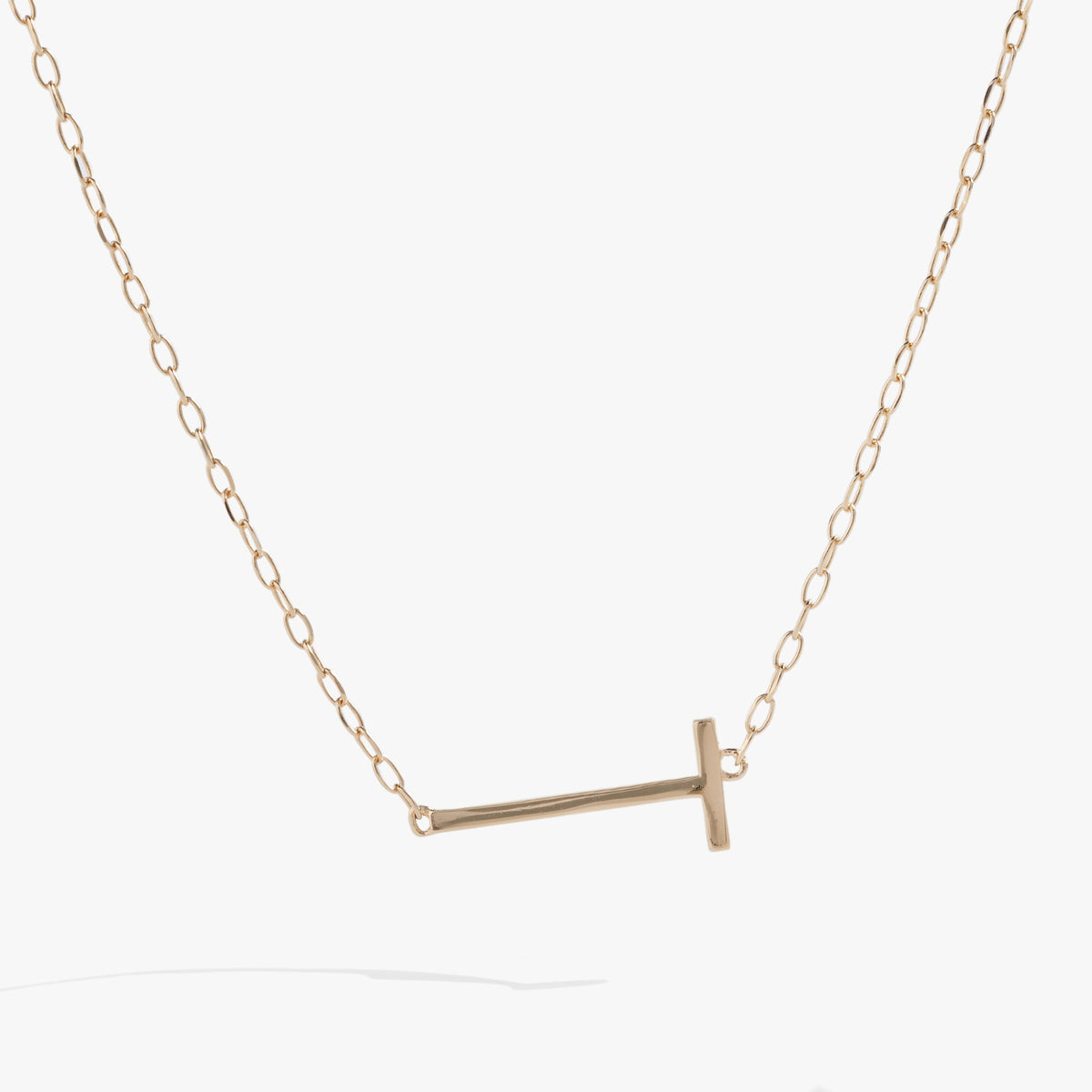 Initial T Precious Elongated Necklace - Aaria Tees