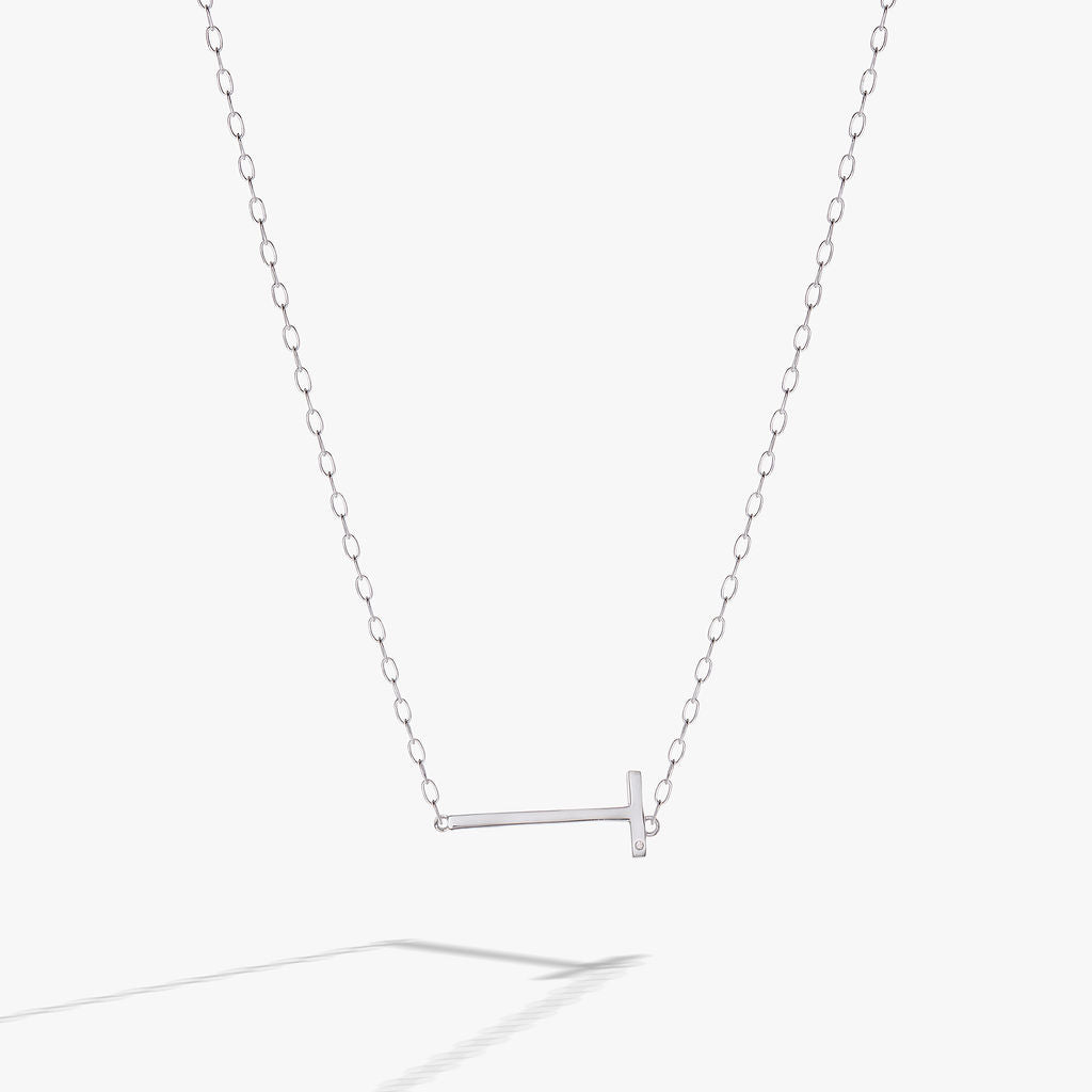 Initial T Precious Elongated Necklace - Aaria Tees Aaria Tees