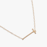 Initial T Precious Elongated Necklace - Aaria Tees Aaria Tees