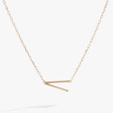Initial V Precious Elongated Necklace - Aaria Tees Aaria Tees