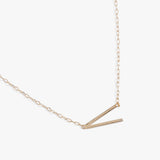 Initial V Precious Elongated Necklace - Aaria Tees Aaria Tees