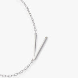 Initial V Precious Elongated Necklace - Aaria Tees Aaria Tees
