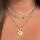 Initial V Precious Elongated Necklace - Aaria Tees Aaria Tees