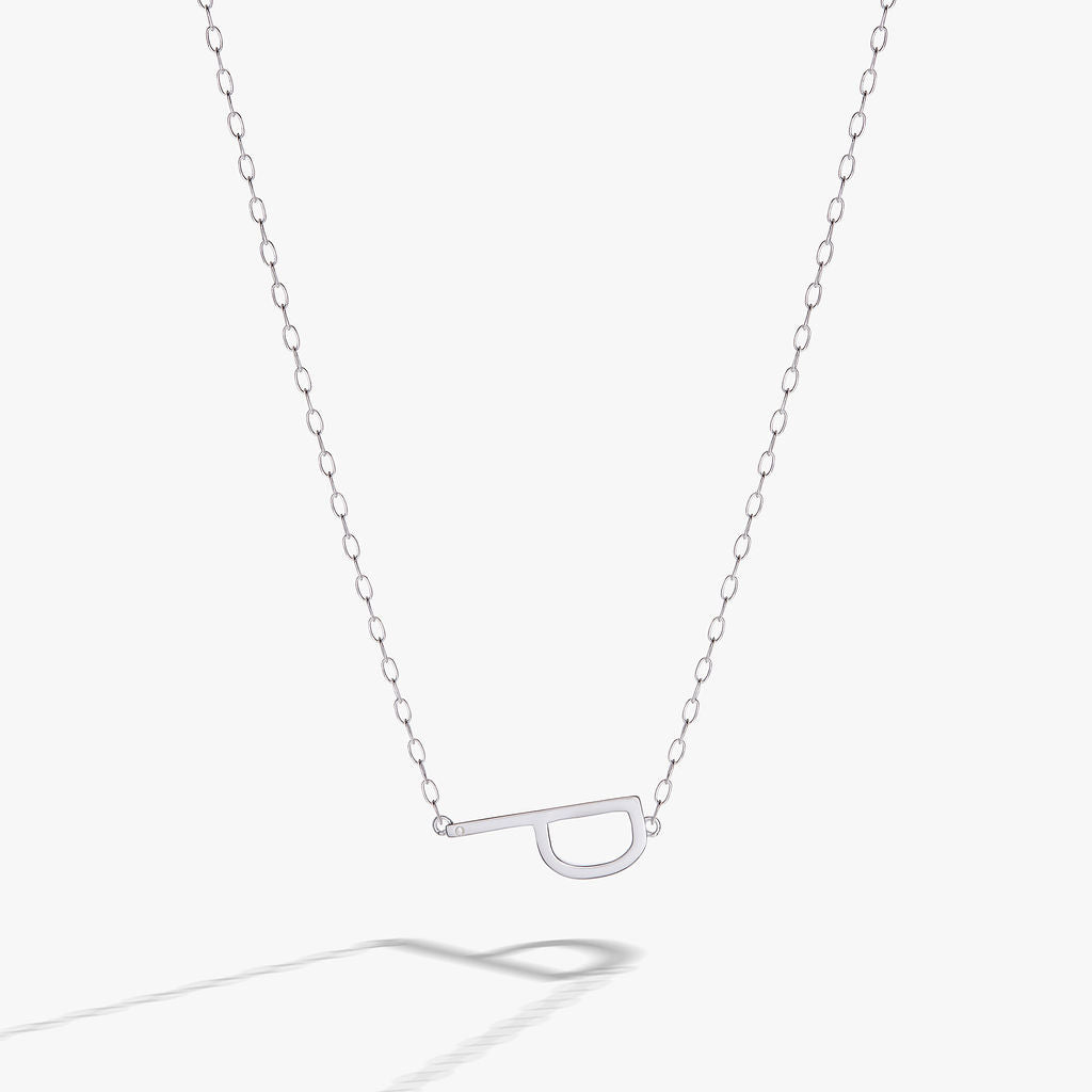 Initial P Precious Elongated Necklace - Aaria Tees Aaria Tees