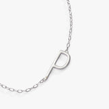 Initial P Precious Elongated Necklace - Aaria Tees Aaria Tees