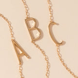 Initial C Precious Elongated Necklace - Aaria Tees Aaria Tees