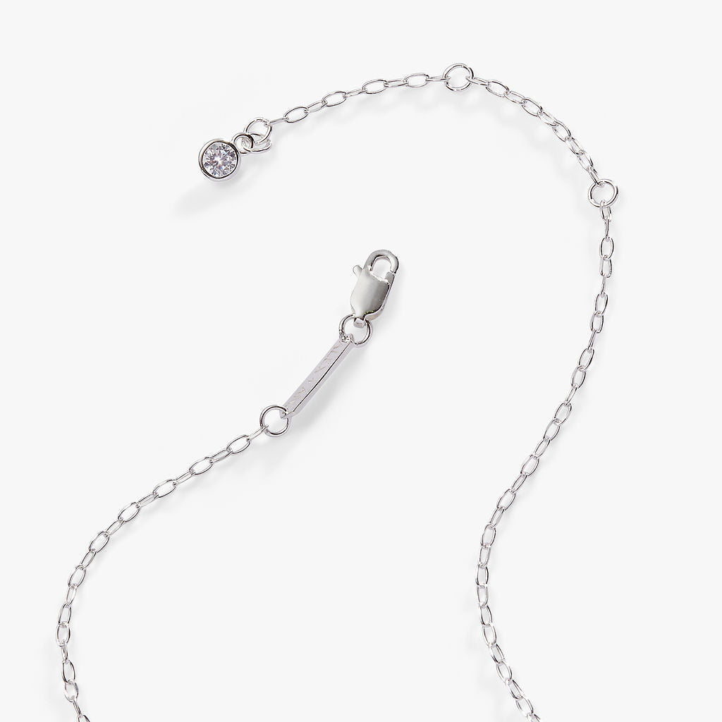 Initial M Precious Elongated Necklace - Aaria Tees Aaria Tees