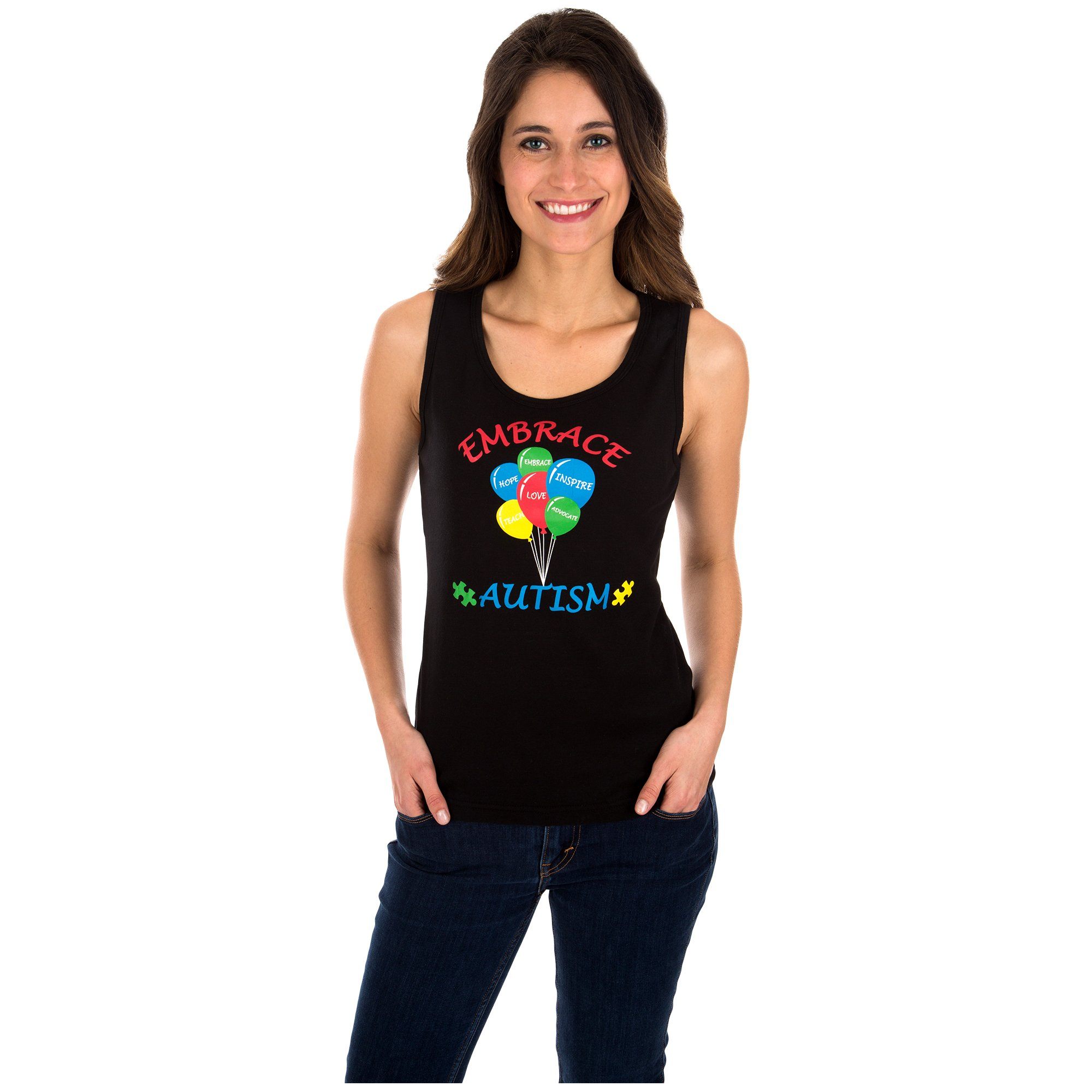 Embrace Autism Balloons Tank Top - Aaria Tees Aaria Tees