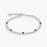 May Birthstone Emerald Curb Chain Bracelet - Aaria Tees Aaria Tees